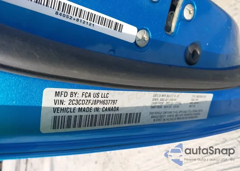 2023 Dodge Challenger R/T Scat Pack z USA, uszkodzony, nr VIN 2C3CDZFJ8PH637797